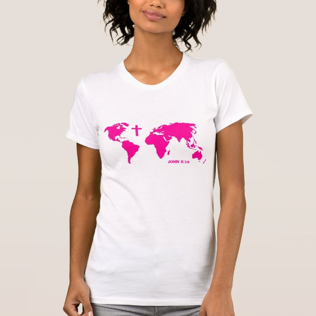 John 3:16 Pink T-Shirt (Front)