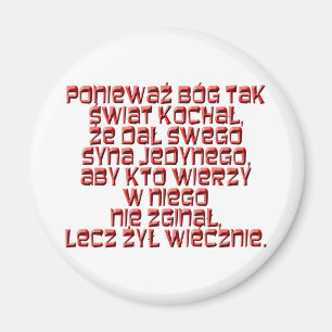 John 3:16 Polish Magnet