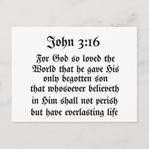 John 3:16 postcard