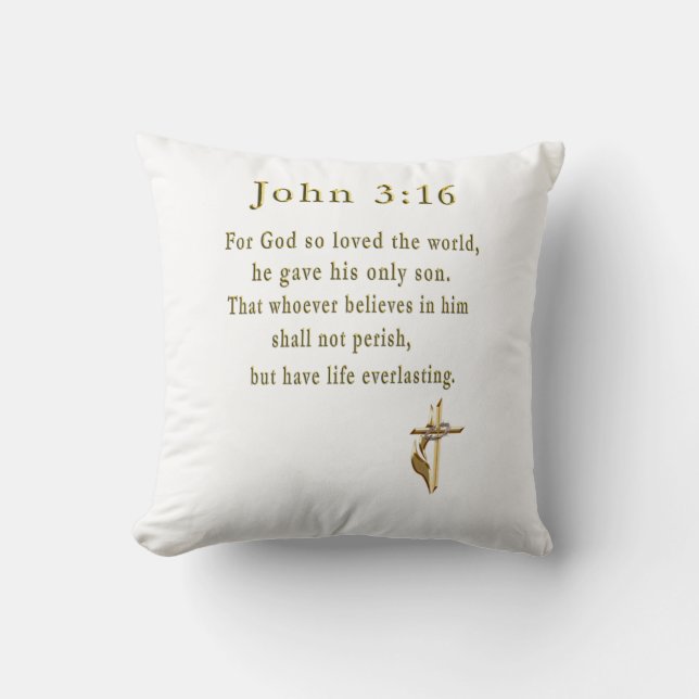 John 3:16 products throw pillow (Front)