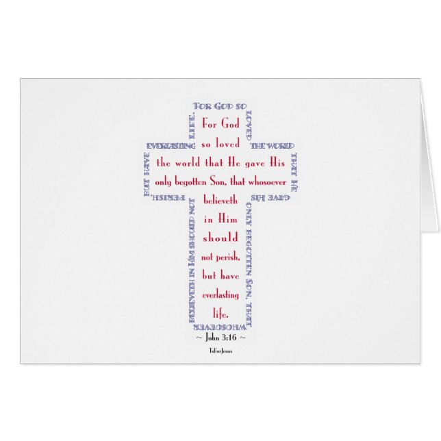 John 3:16 Red, White and Blue Cross (Front Horizontal)