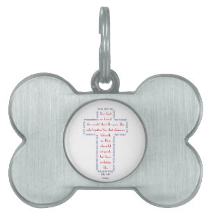John 3:16 Red, White and Blue Cross Pet Tag