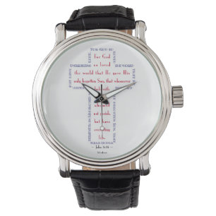 John 3:16 Red, White and Blue Cross Watch