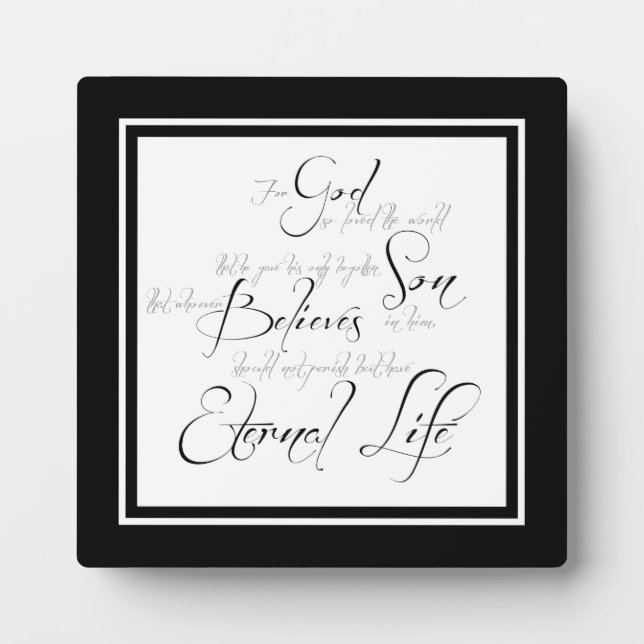 John 3:16 script plaque (Front)
