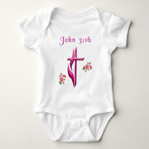 John 3:16 scripture baby bodysuit