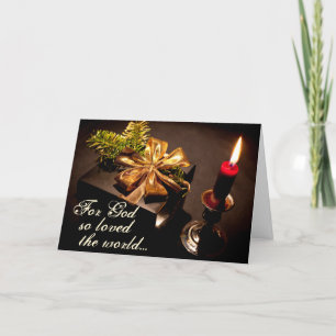 John 3:16 Scripture God so Loved the World Custom Holiday Card