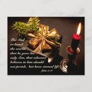 John 3:16 Scripture God so Loved the World Custom Holiday Postcard