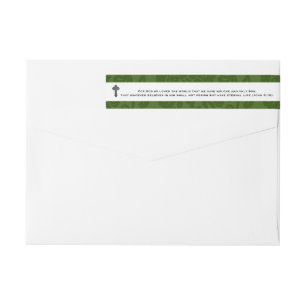 John 3:16 Scripture Personalized Green Trim Wrap Around Label