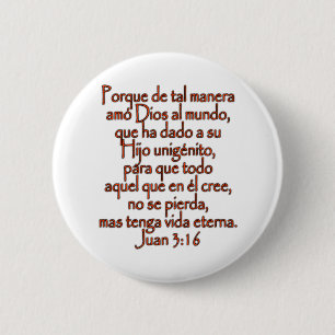 John 3:16 Spanish 2 Inch Round Button