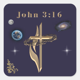 John 3:16 square sticker