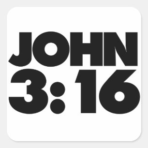 John 3:16 square sticker