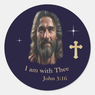 John 3:16  T-Shirt Classic Round Sticker