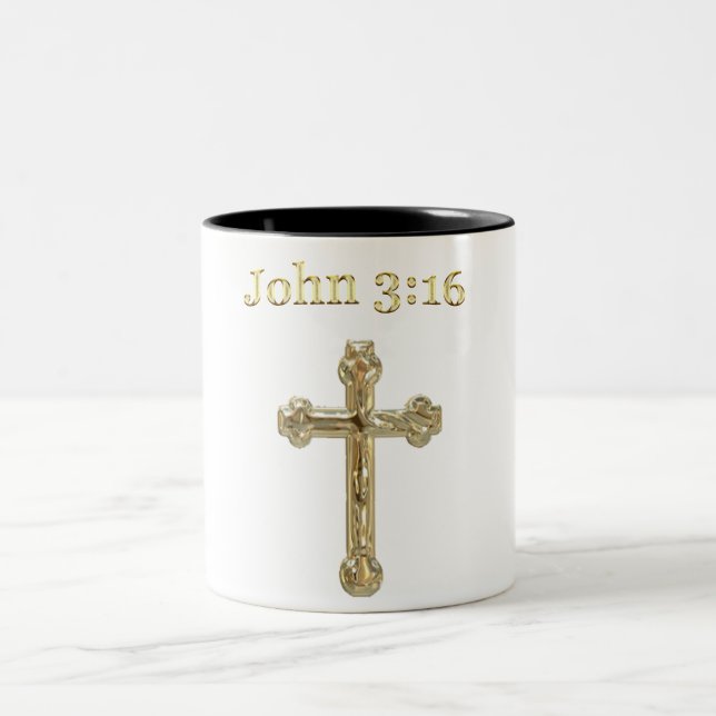 John 3:16 Two-Tone coffee mug (Center)