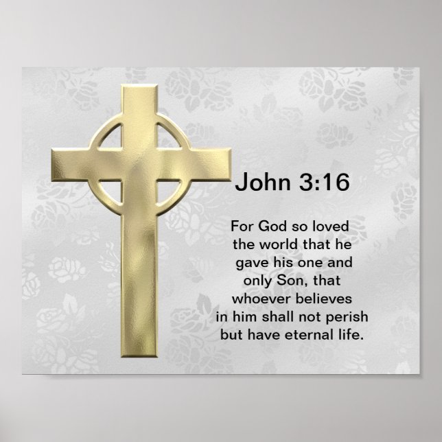 John 3:16 (white) poster (Front)