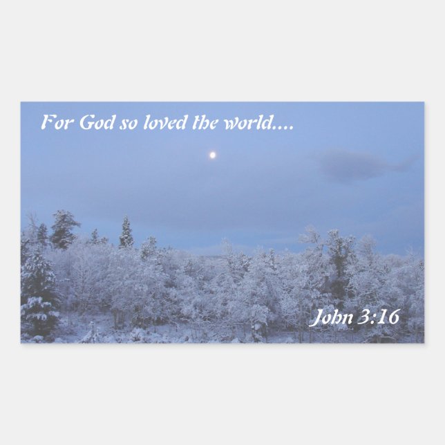 John 3:16 Winter Morning Sticker (Front)