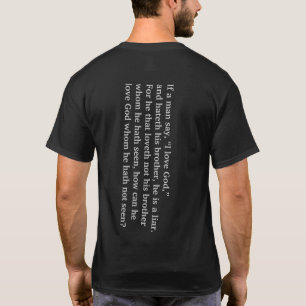John 4:20 (front/back) customizable T-Shirt