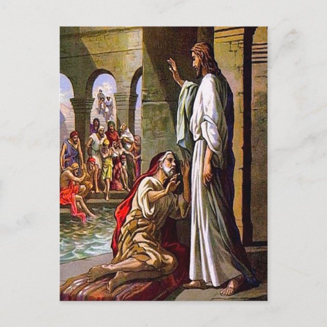 John 5:1-15 Take Up Your Mat and Walk postcard (Front)