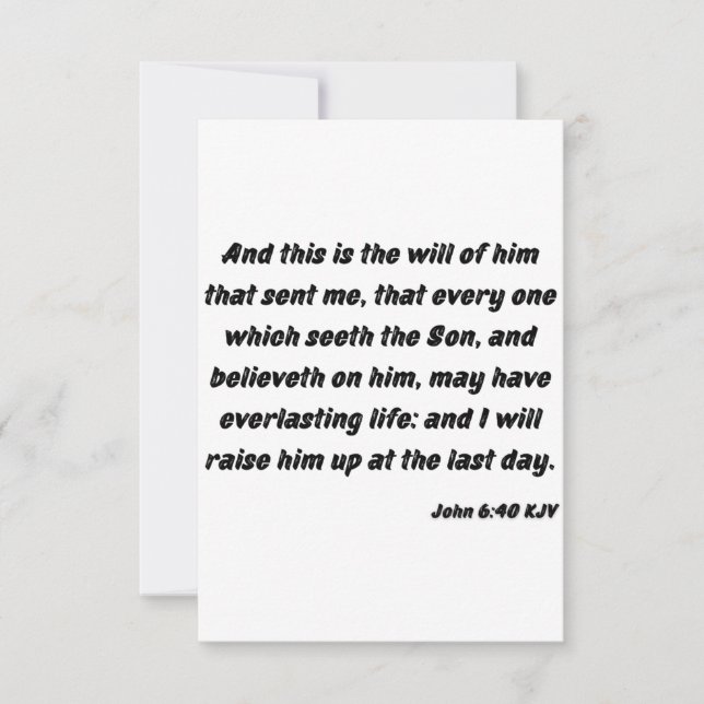 John 6:40 KJV Bible Verse Carte de voeux plat (Devant)