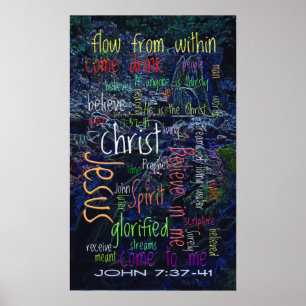 John 7:37-41 Waterfall Poster