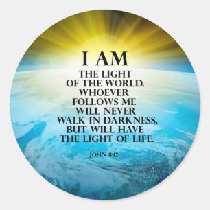 John 8:12 classic round sticker