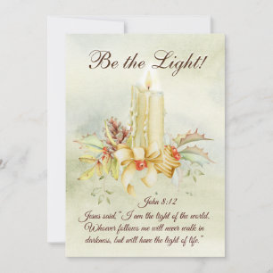 John 8:12 Jesus said, I am the Light, Flat Card