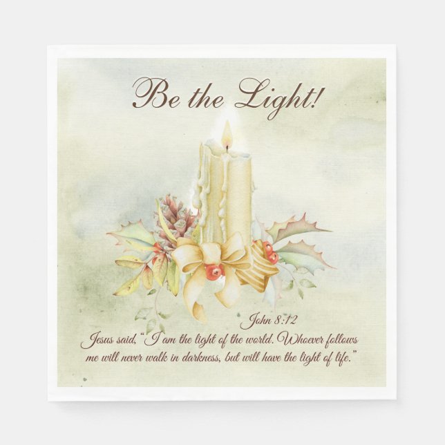John 8:12 Jesus said, I am the Light of the World Napkin (Front)