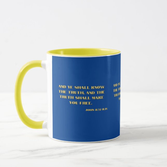 John 8:32 Bible Scripture Verse 2 Two-Tone Mug (Left)