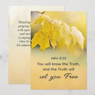 John 8:32 Truth will set you FREE Bible Flat Card 
