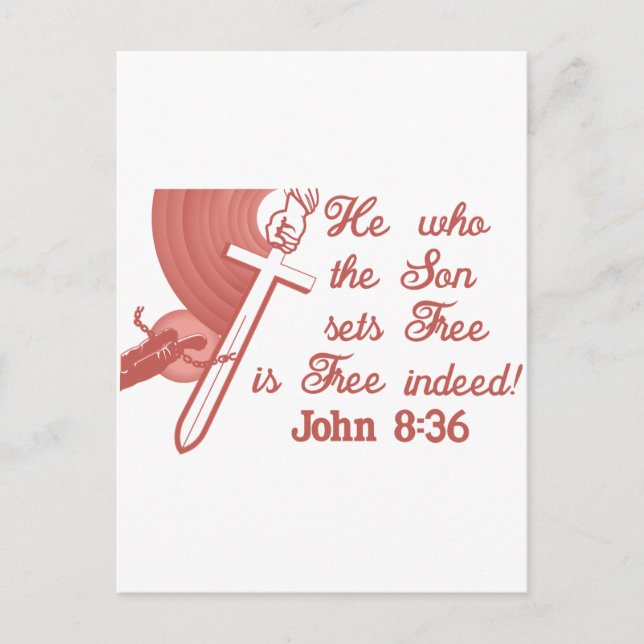 John 8:36 postcard (Front)