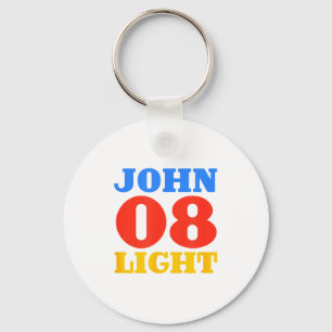 John 8 Light Bible Chapter Jersey Design  Keychain