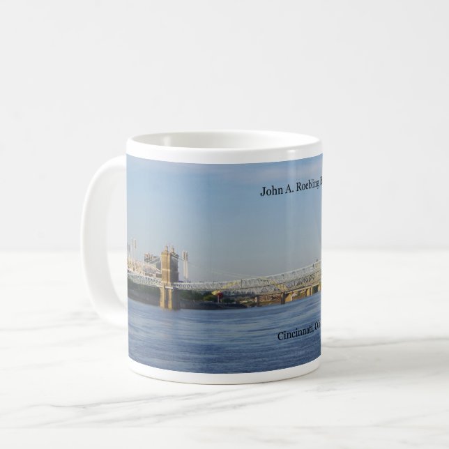 John A Roebling bridge mug (Front Left)