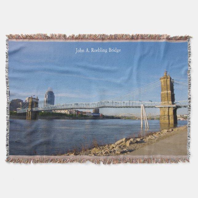 John A. Roebling Bridge throw blanket (Front)