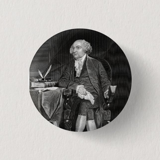 John Adams 1 Inch Round Button (Front)