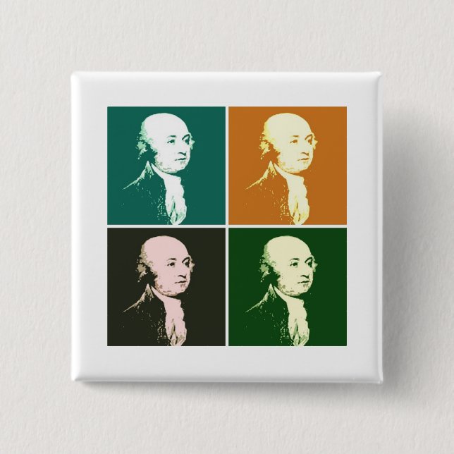 John Adams 2 Inch Square Button (Front)