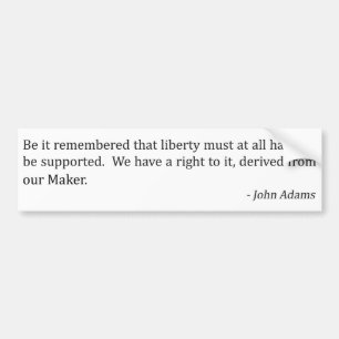 John Adams and Liberty Bumper Sticker