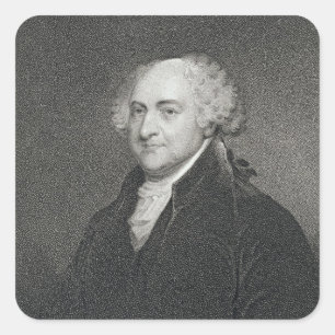 John Adams, engraved by James Barton Longacre (179 Square Sticker