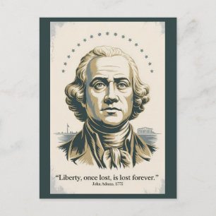 John Adams Quote Second President Illustration Postcard