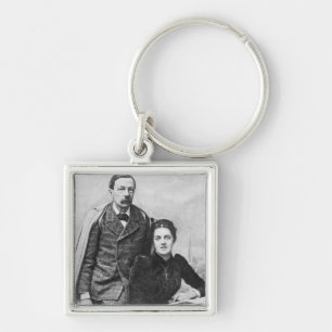 John Addington Symonds  and His Daughter, 1891 Keychain