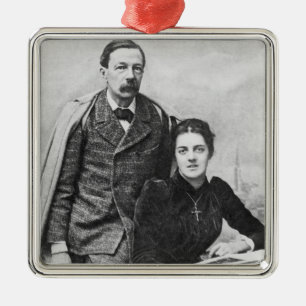 John Addington Symonds  and His Daughter, 1891 Metal Ornament