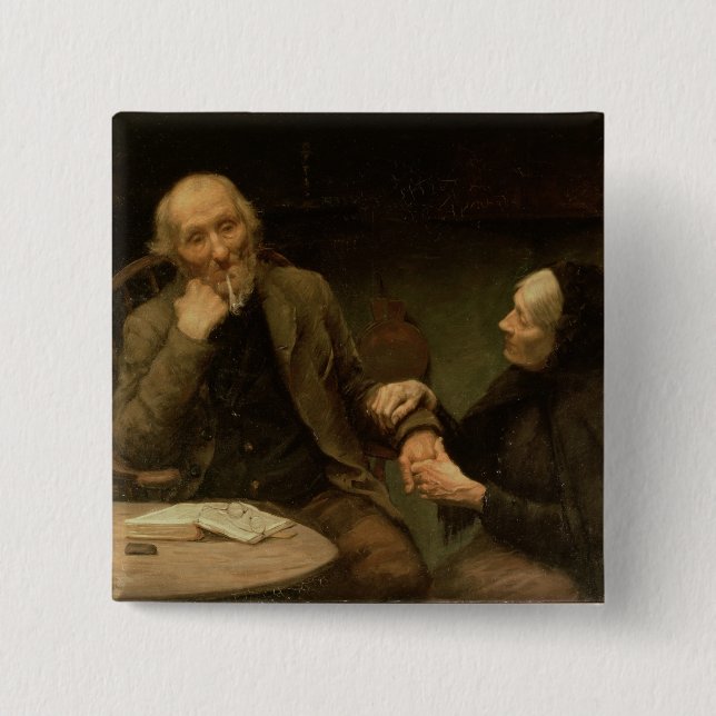 John Anderson, My Jo, 1894 (oil on canvas) 2 Inch Square Button (Front)