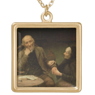 John Anderson, My Jo, 1894 (oil on canvas) Gold Plated Necklace