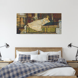 John Atkinson Grimshaw - A Lady in a Classical Canvas Print