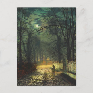 John Atkinson Grimshaw A moonlit lane 1874 Postcard