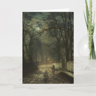 John Atkinson Grimshaw- A moonlit lane Card