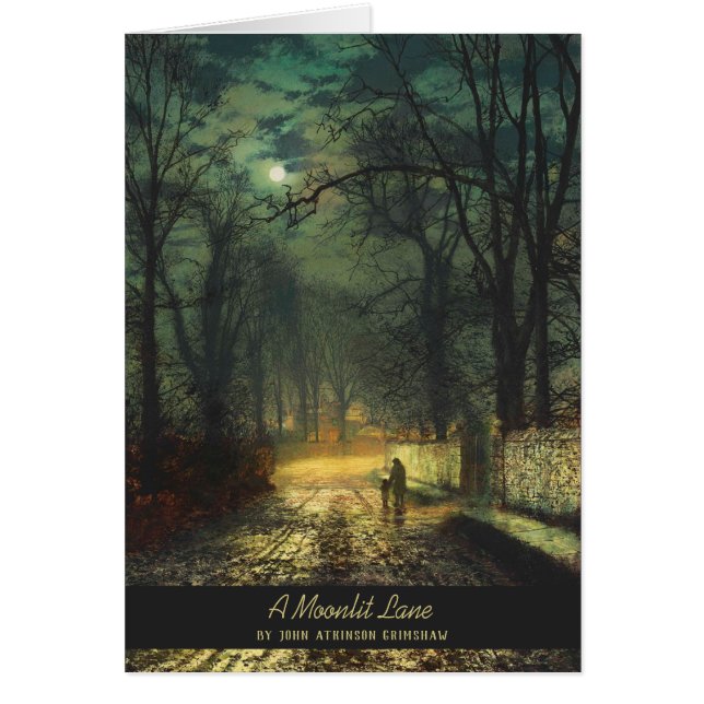 John Atkinson Grimshaw A moonlit lane CC0786 Card (Front)