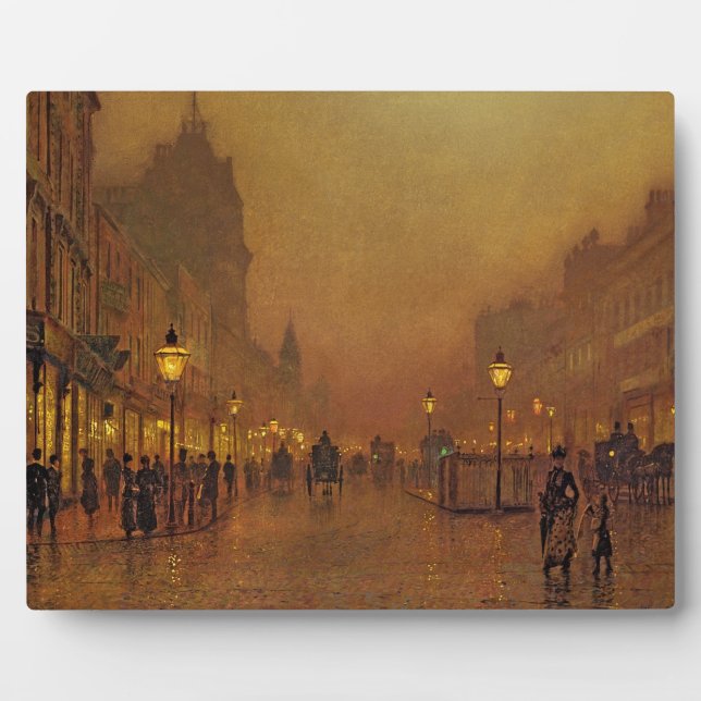 John Atkinson Grimshaw | A Street at Night (oil on Plaque (Front)