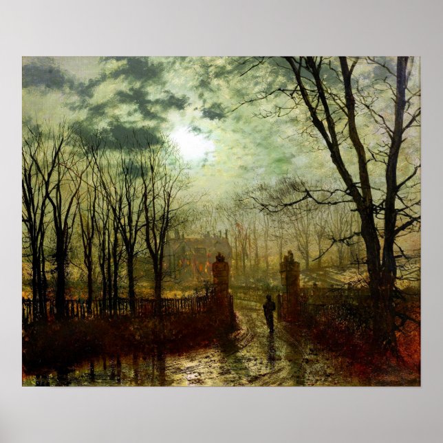 John Atkinson Grimshaw At the Park Gate Poster (Front)