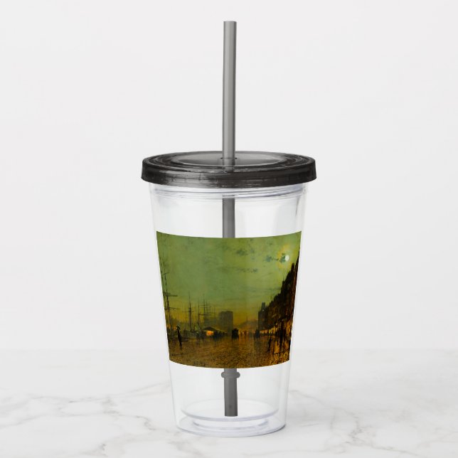 John Atkinson Grimshaw Glasgow Docks Acrylic Tumbler (Front)