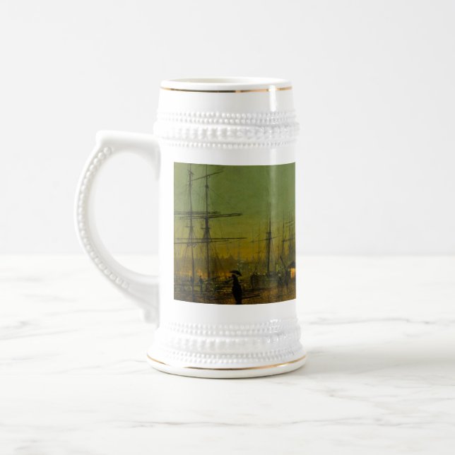 John Atkinson Grimshaw Glasgow Docks Beer Stein (Left)