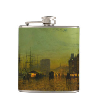 John Atkinson Grimshaw Glasgow Docks Hip Flask